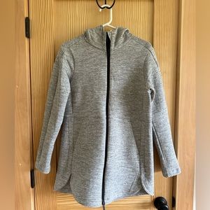 lululemon long structured sweatshirt jacket, size 6, grey